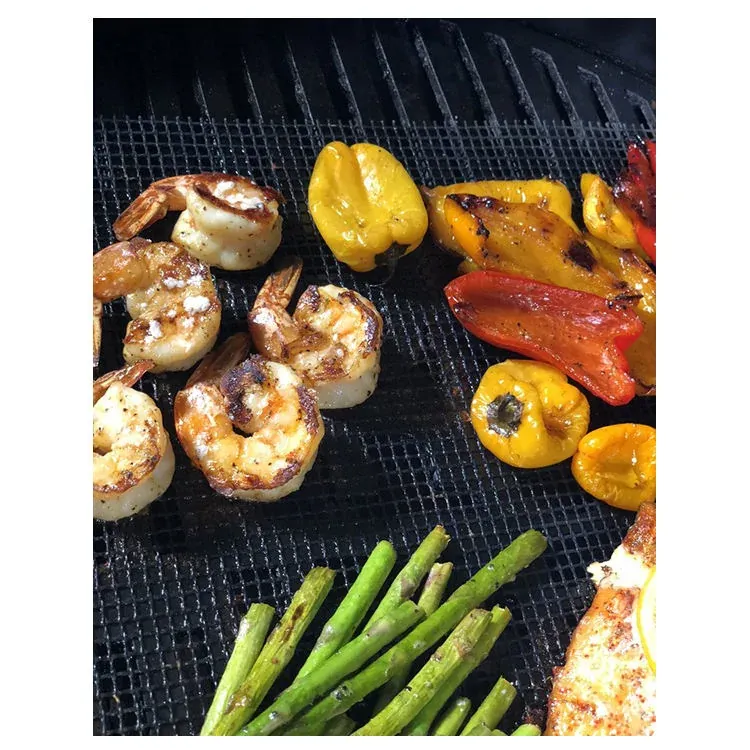 Edge-bound food-contact PTFE grill mat net for wholesale packaging