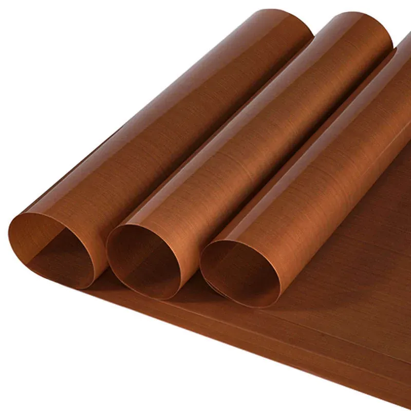 Close-up texture of PTFE coated fiberglass non-stick liner surface