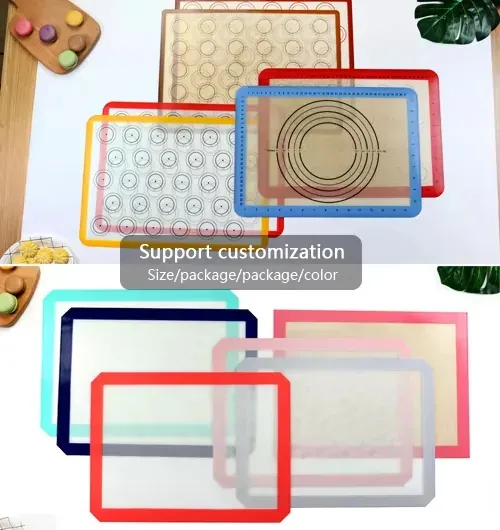 Custom silicone baking mat sizes, colors, and packaging options